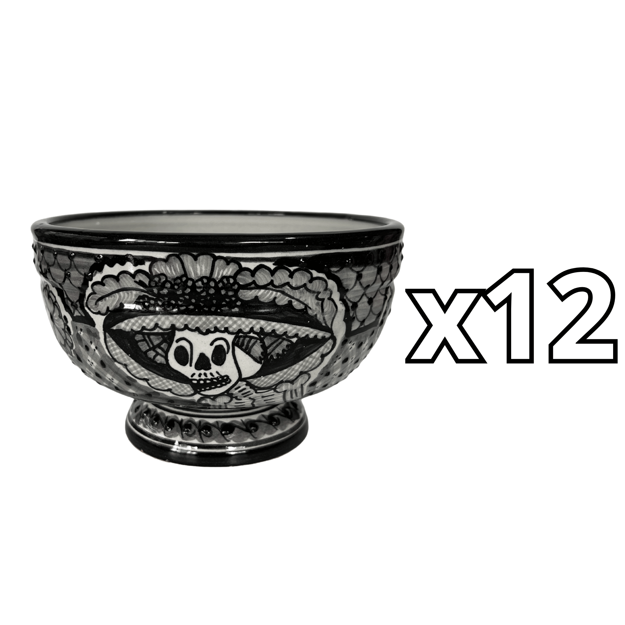 BASE FLORAL CATRINA BLANCO Y NEGRO
