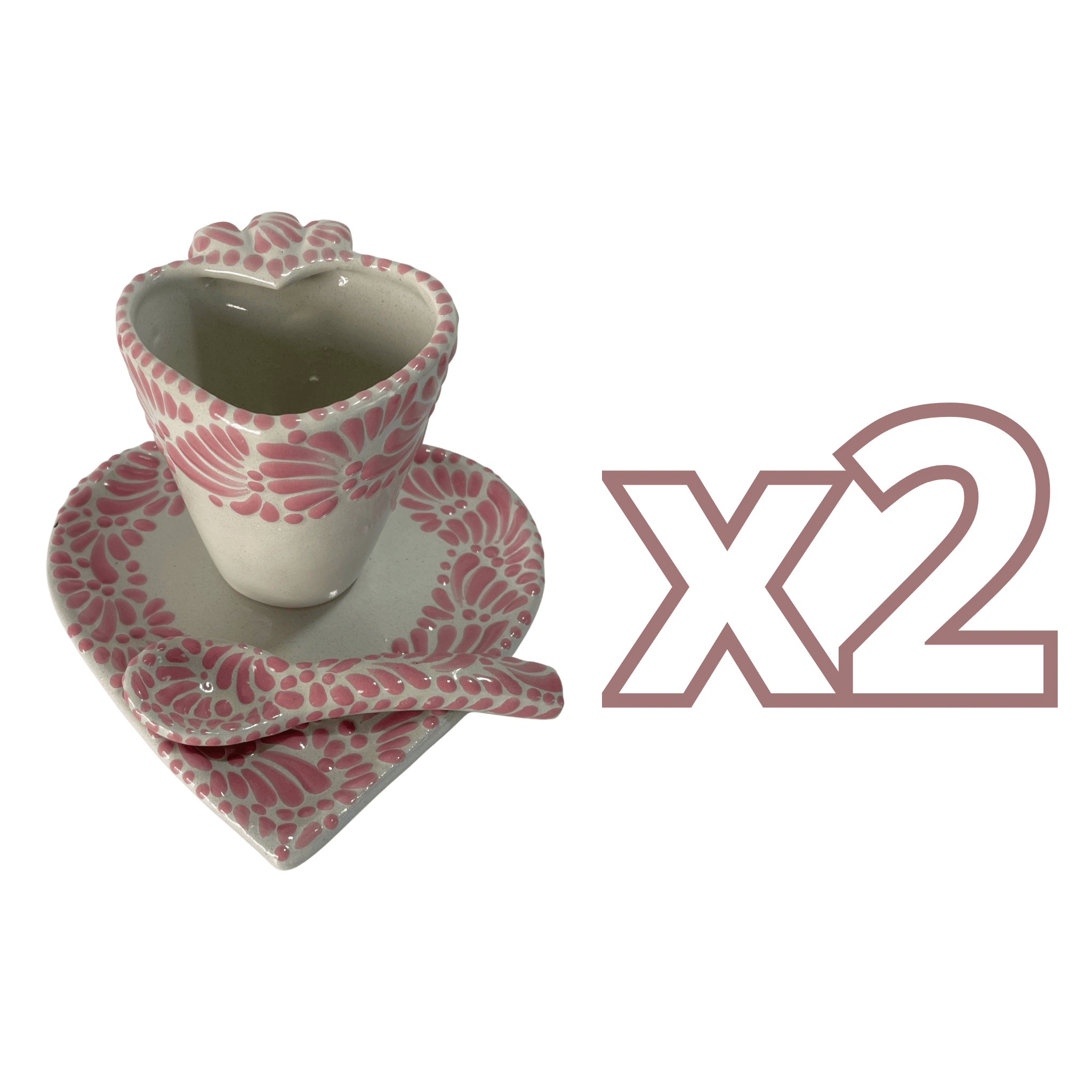 SET 3 PIEZAS FORMA CORAZON FONDO TRADICIONAL MIK CENEFA ROSA