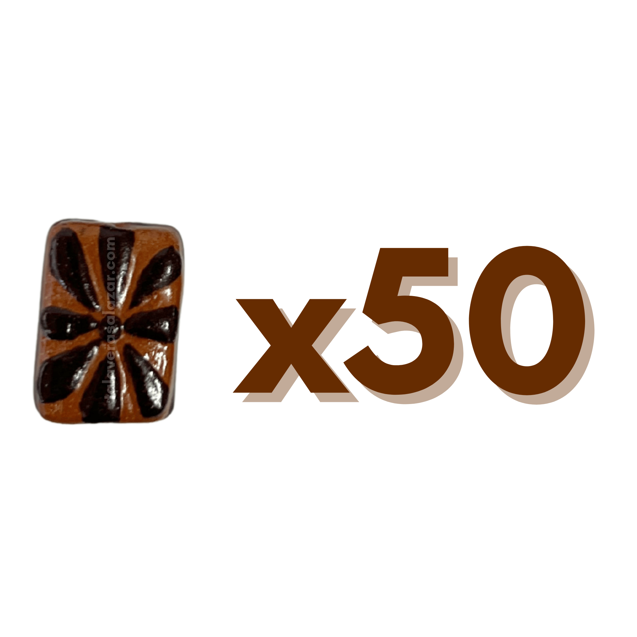 RECTANGULO PLANO 2 CM X 1.5 CM FONDO CAFE DECORADO CAFE CHOCOLATE