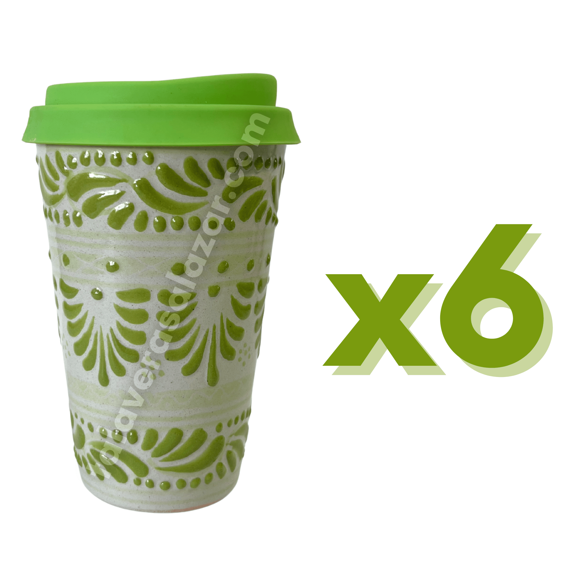 TERMO 15 CM SIN ASA FONDO TRADICIONAL CENEFA VERDE LIMON