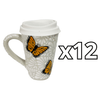 TERMO CON ASA 15 CM FONDO TRADICIONAL MIK BLANCO MARIPOSAS