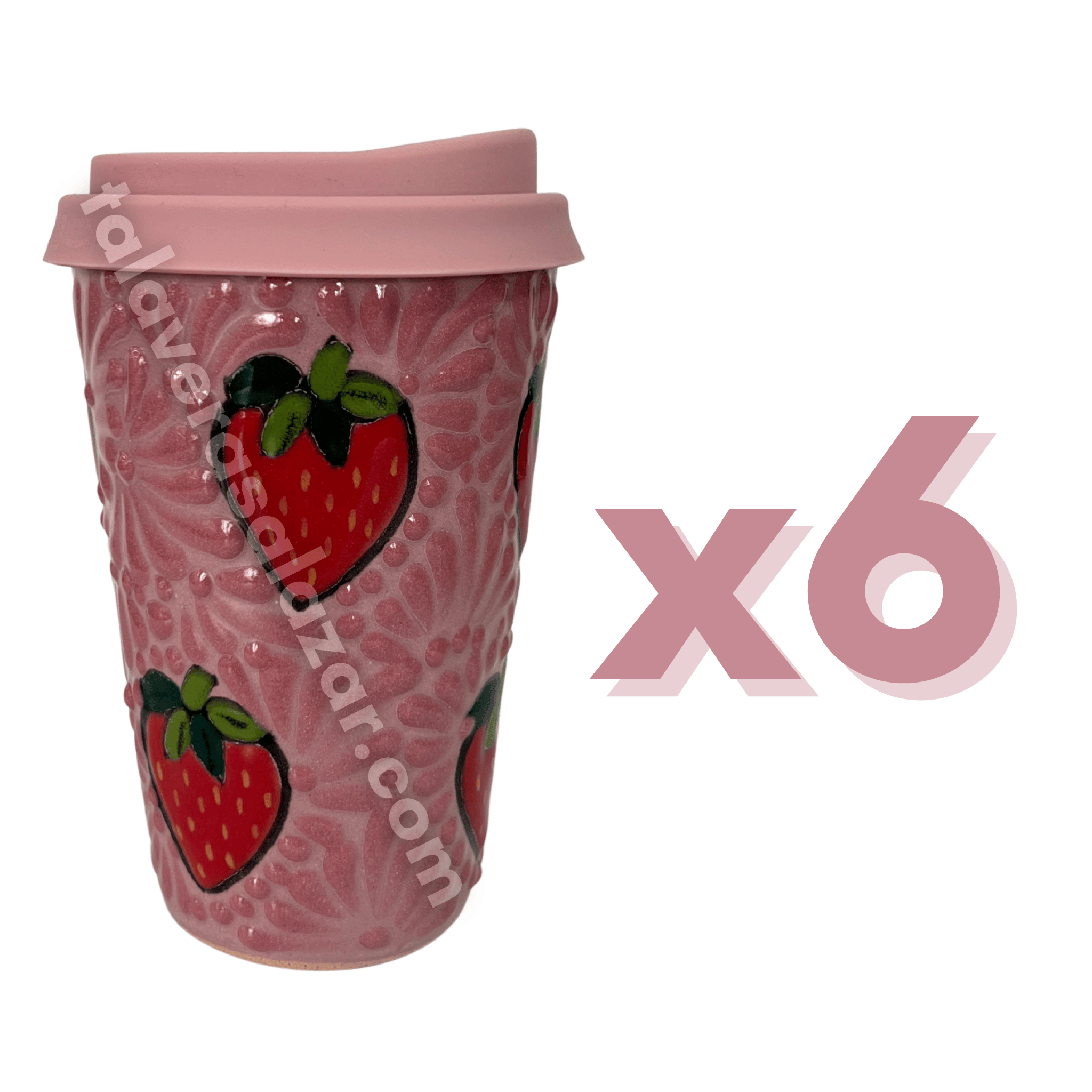 TERMO 15 CM SIN ASA FONDO ROSA MIK ROSA FRESAS