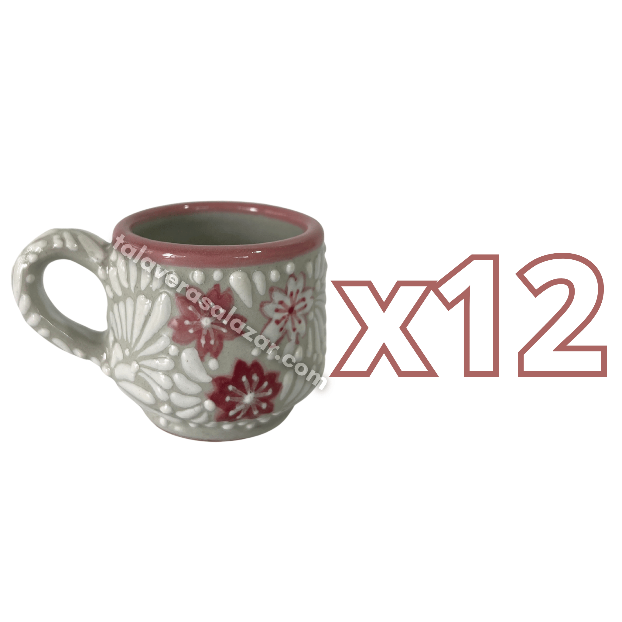 TAZA EXPRESO FONDO TRADICIONAL MIK BLANCO TRES FLORES CEREZO