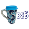 TERMO CON ASA 15 CM FONDO TRADICIONAL MIK COMBINACION AZUL COBALTO Y TURQUESA OJO TURCO