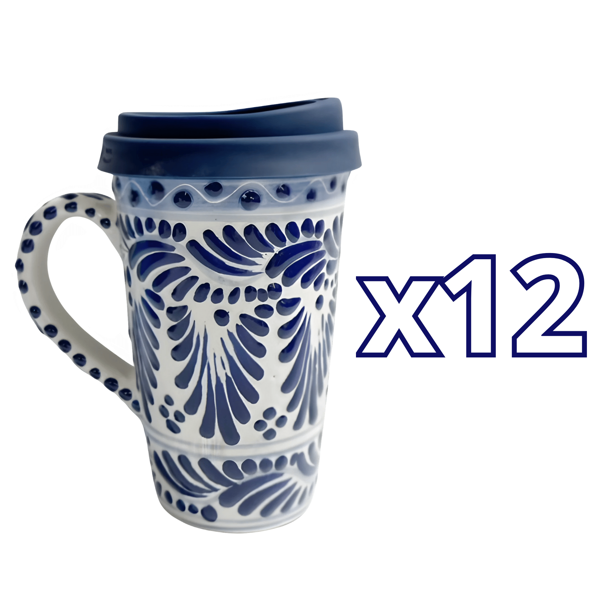 TERMO CON ASA 15 CM FONDO TRADICIONAL CENEFA AZUL COBALTO