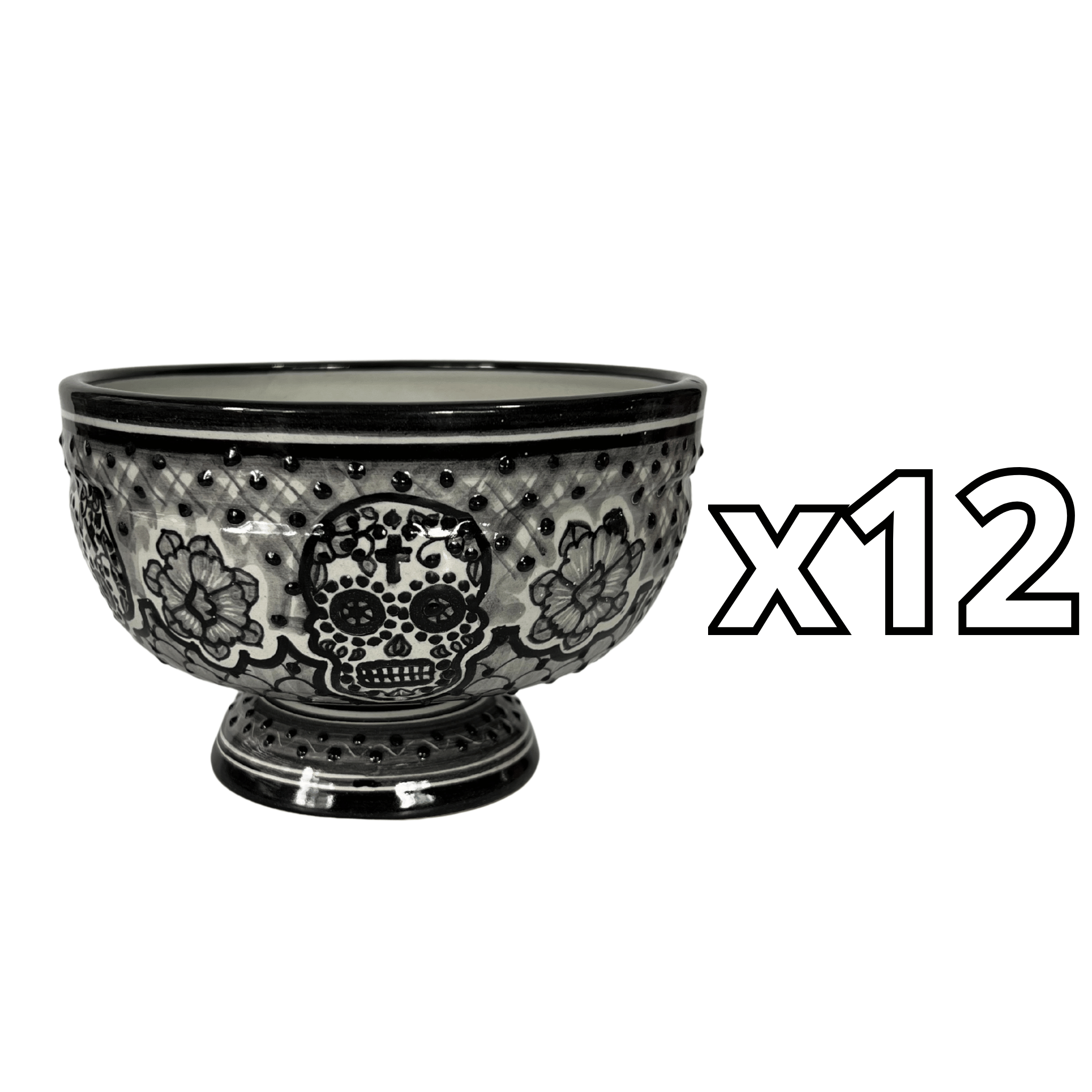 BASE FLORAL CALAVERA BLANCO Y NEGRO