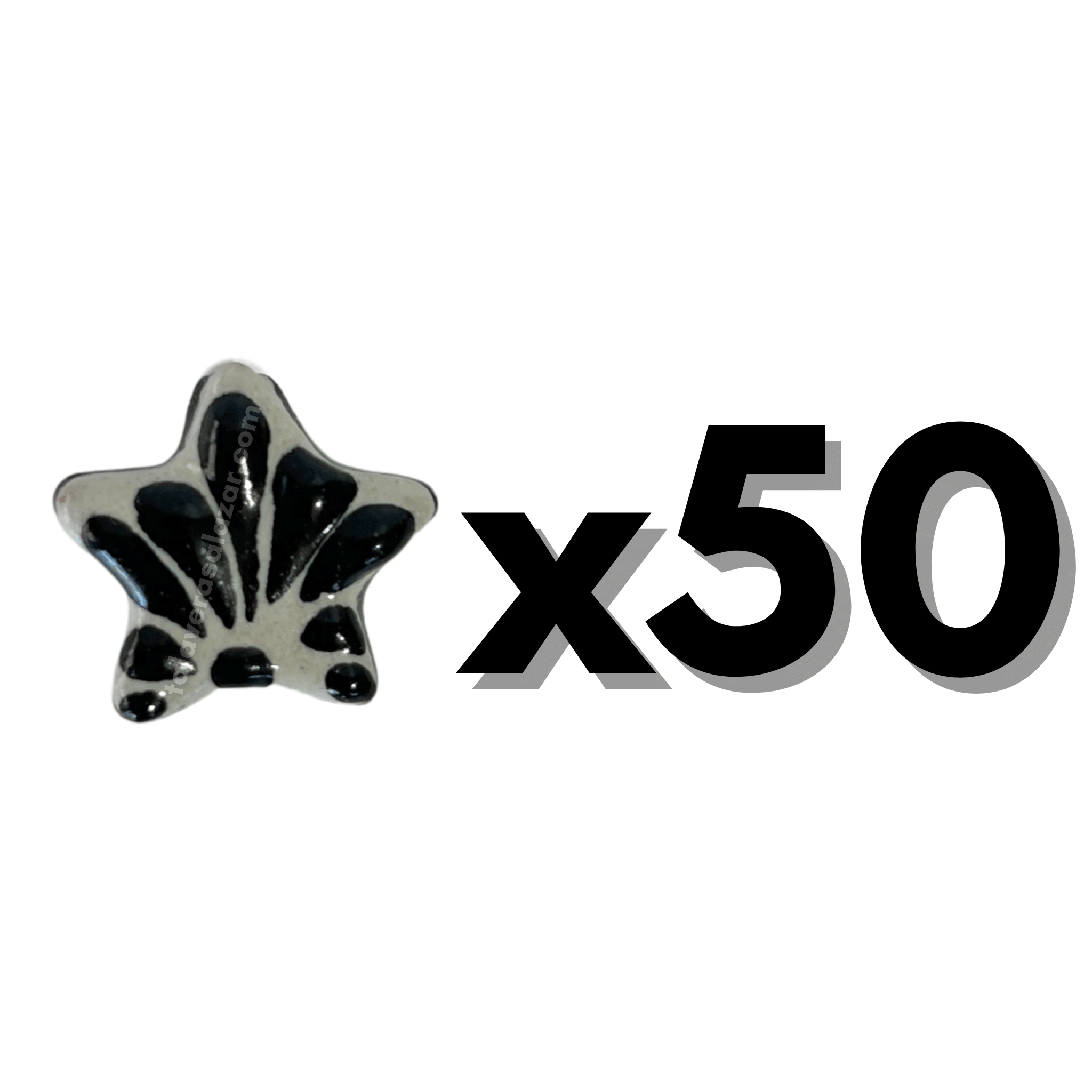 ESTRELLA 5 PICOS 1.7 CM FONDO TRADICIONAL DECORADO NEGRO