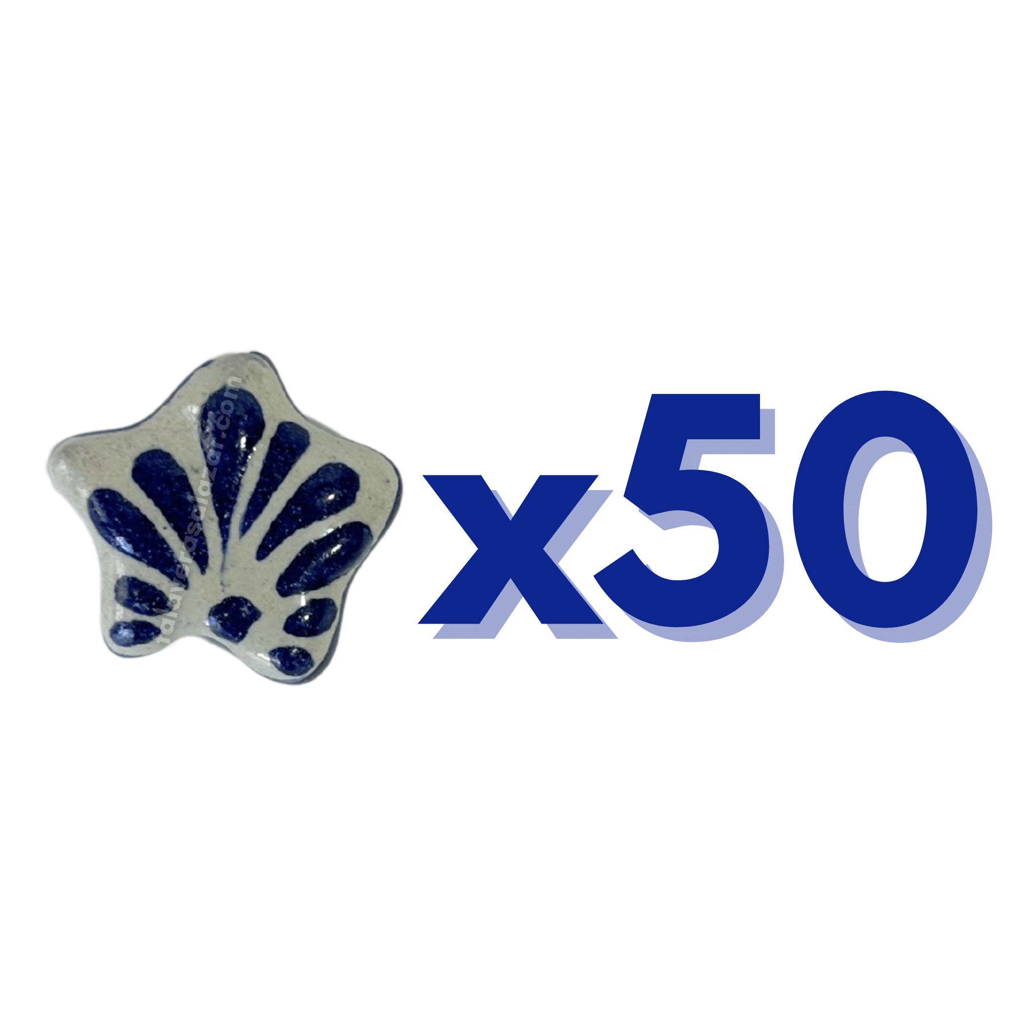 ESTRELLA 5 PICOS 1.7 CM FONDO TRADICIONAL DECORADO AZUL COBALTO