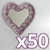 PLATO DE CORAZON 16 CM FONDO BLANCO MIK CENEFA MORADO