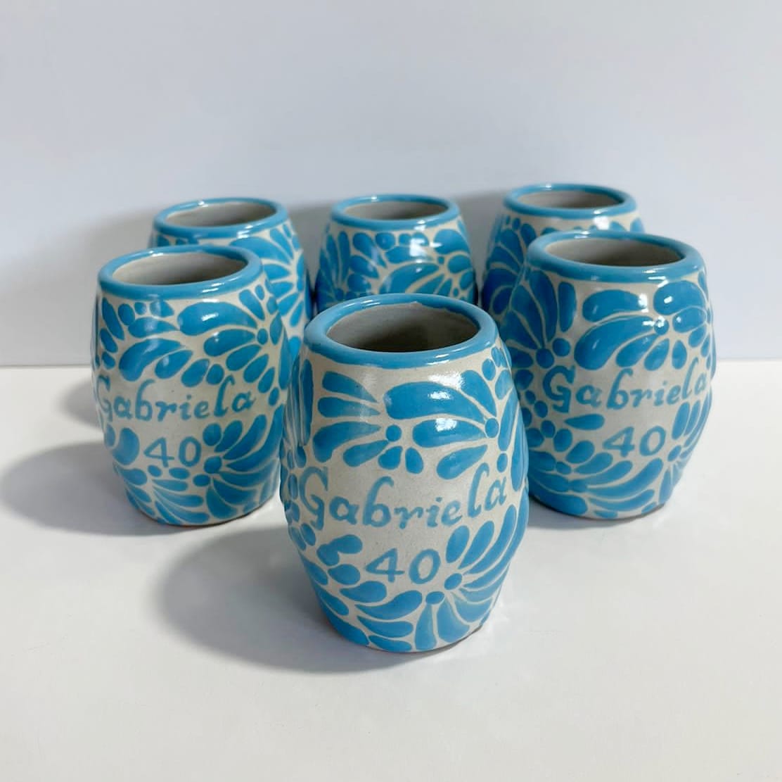TEQUILERO BARRIL PERSONALIZADO FONDO BLANCO MIK AZUL TURQUESA NOMBRE