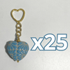 LLAVERO CORAZON INFLADO FONDO TRADICIONAL DECORADO AZUL PASTEL