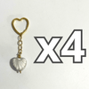 LLAVERO CORAZON CHICO 2.5 CM TRIDIMENSIONAL FONDO TRADICIONAL DECORADO BLANCO