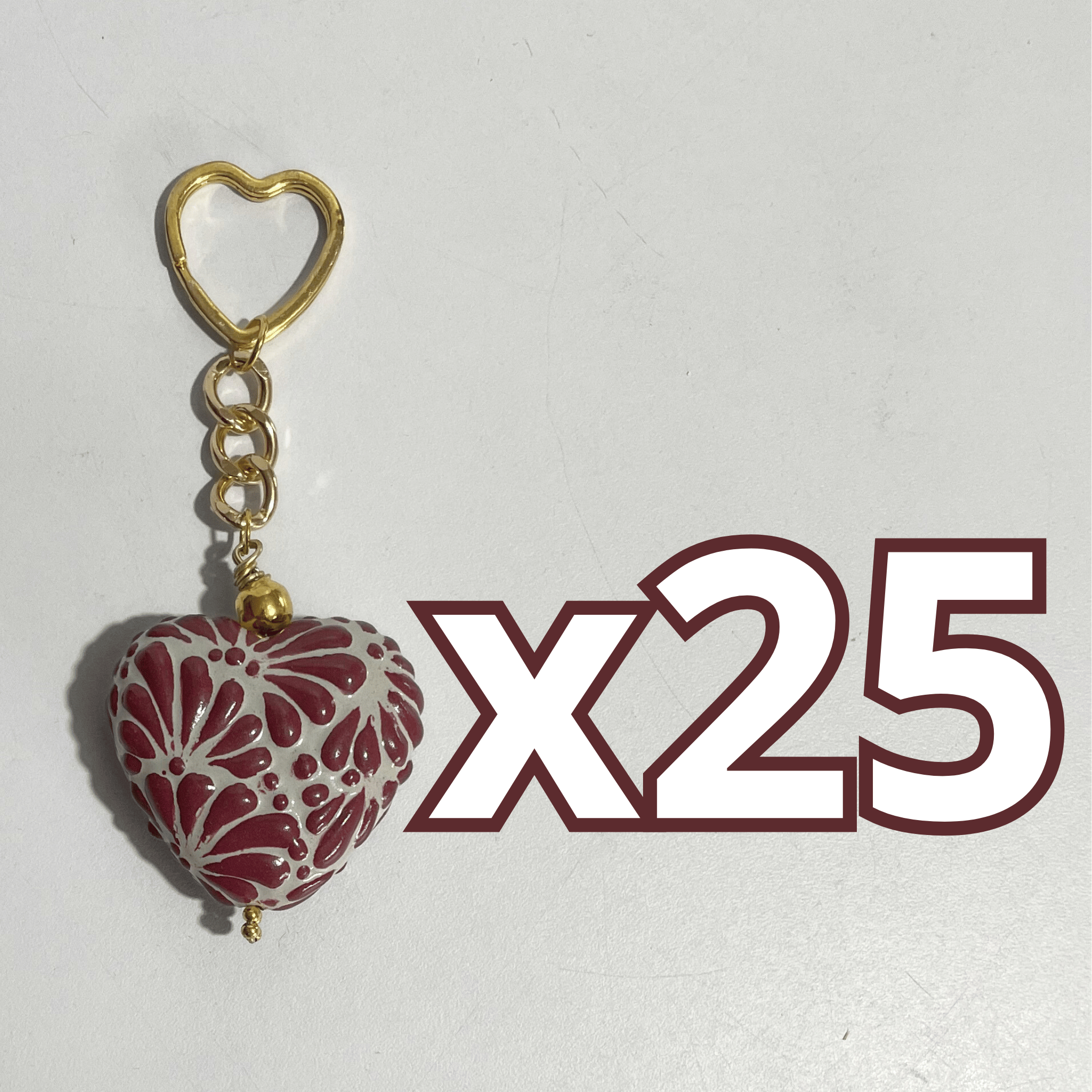 LLAVERO CORAZON 5 CM TRIDIMENSIONAL FONDO TRADICIONAL MIK VINO