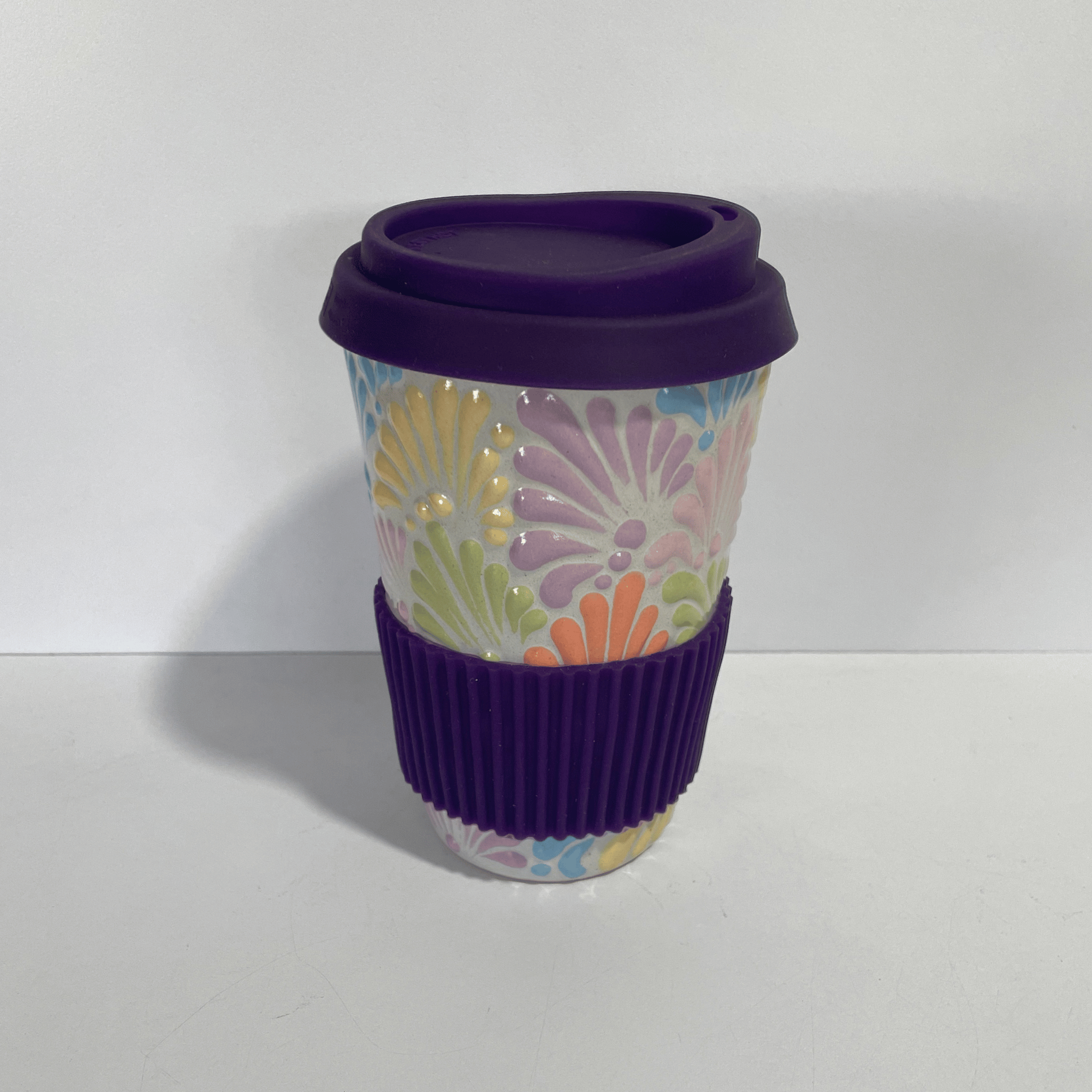 TERMO 15 CM SIN ASA FONDO TRADICIONAL MIK COLORES PASTEL TAPA MORADO