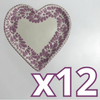 PLATO DE CORAZON 16 CM FONDO BLANCO MIK CENEFA MORADO