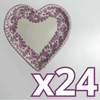 PLATO DE CORAZON 16 CM FONDO BLANCO MIK CENEFA MORADO