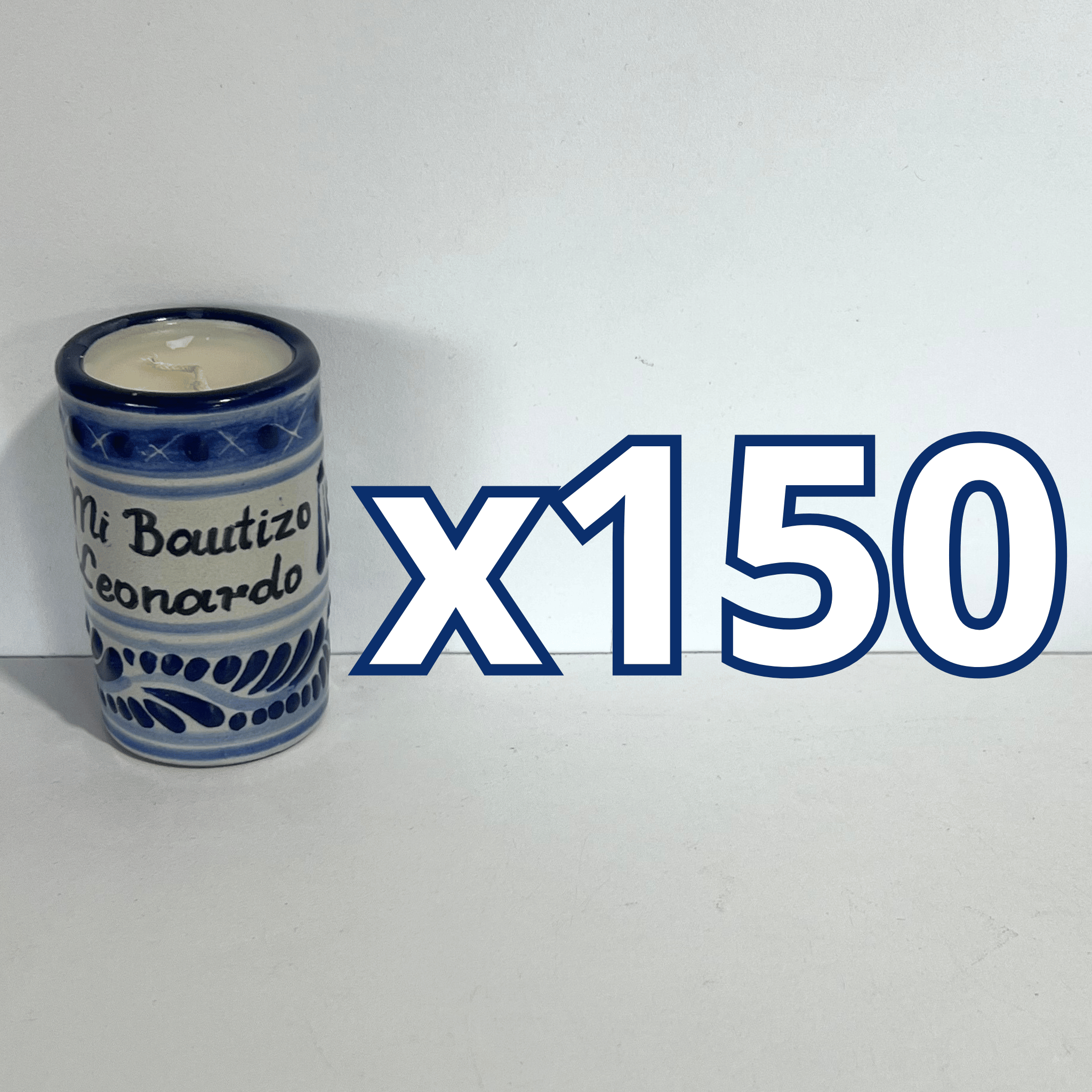 TEQUIVELA PERSONALIZADA FONDO TRADICIONAL CENEFA AZUL COBALTO MI BAUTIZO