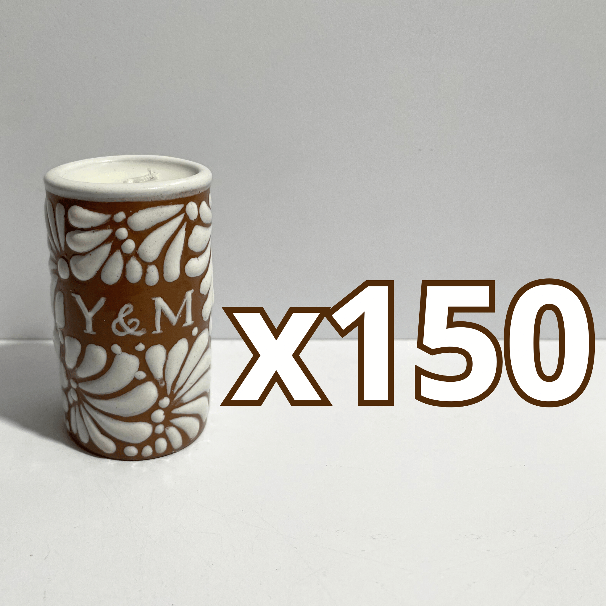 TEQUIVELA PERSONALIZADA FONDO CAFE MIK BLANCO INICIALES