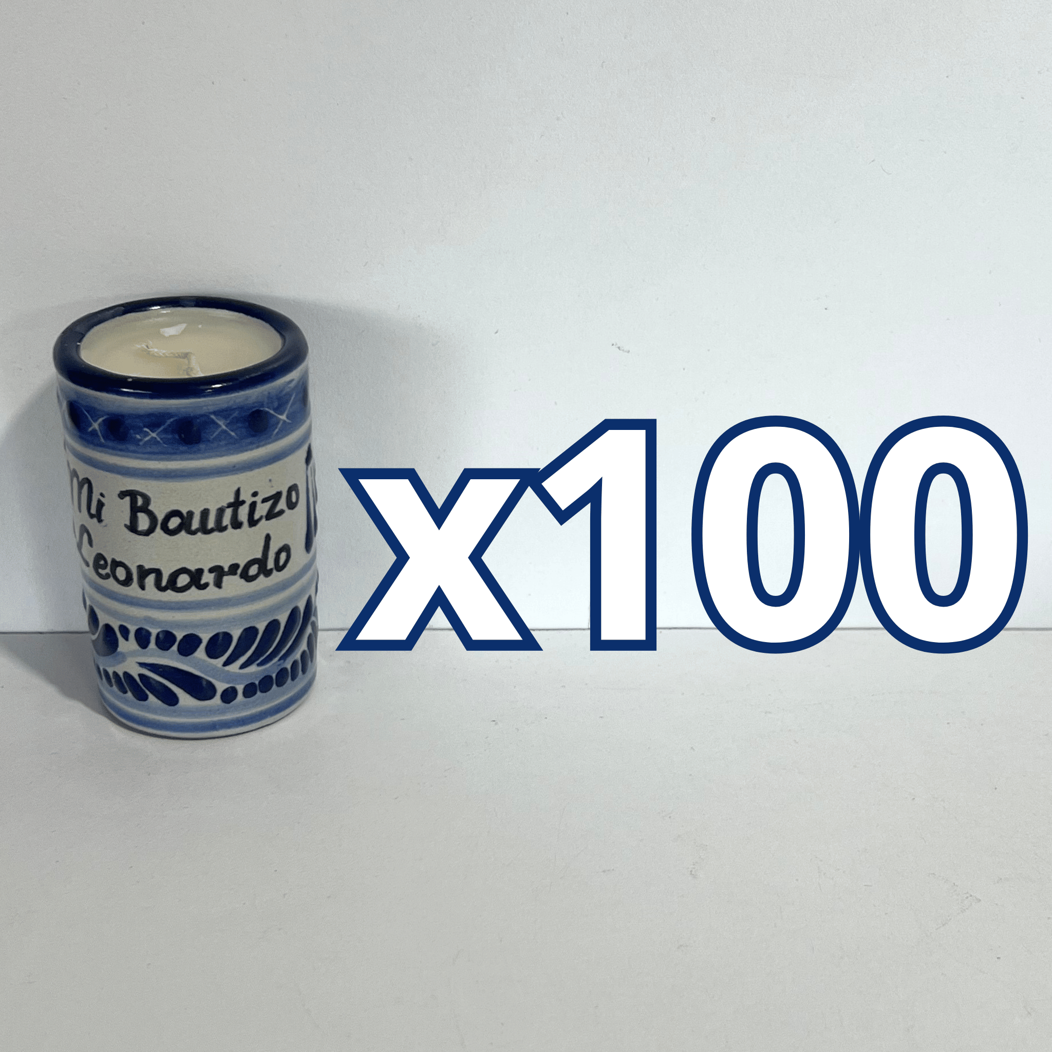 TEQUIVELA PERSONALIZADA FONDO TRADICIONAL CENEFA AZUL COBALTO MI BAUTIZO