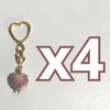 LLAVERO CORAZON CHICO 2.5 CM TRIDIMENSIONAL FONDO TRADICIONAL DECORADO ROSA