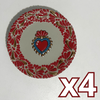 PLATO PLANO DESTELLOS DE ORO FONDO TRADICIONAL MIK CENEFA ROJO SAGRADO CORAZON
