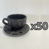 SET TAZA 300 ML Y PLATO MIK SUPER BLACK