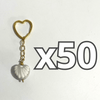 LLAVERO CORAZON CHICO 2.5 CM TRIDIMENSIONAL FONDO TRADICIONAL DECORADO BLANCO