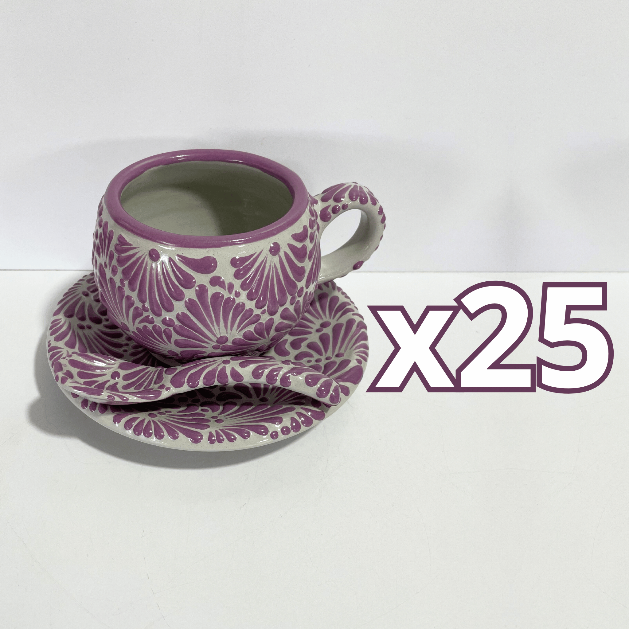 SET 3 PIEZAS CHOCOLATERA GRANDE FONDO TRADICIONAL MIK MORADO