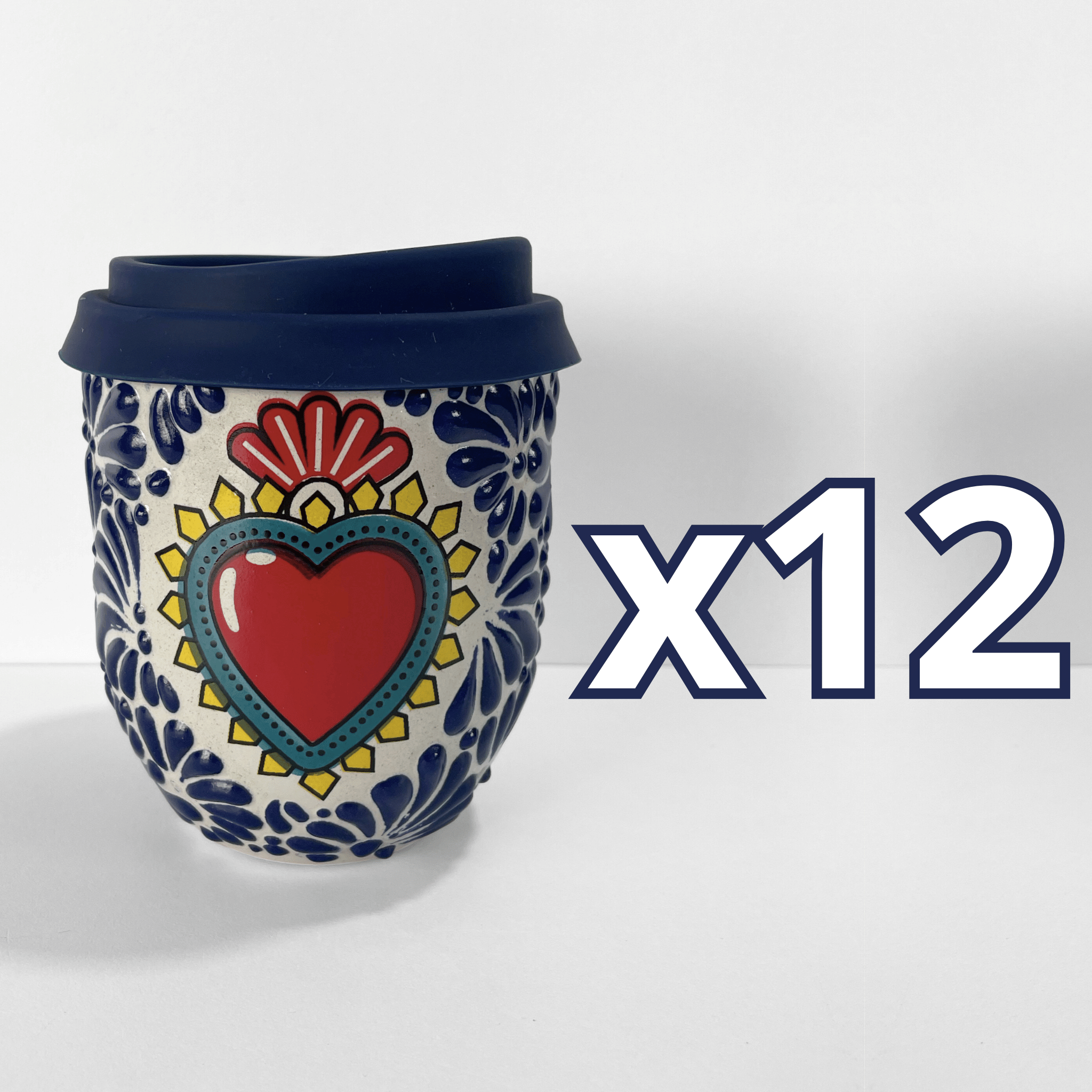 TERMO BOLITA FONDO BLANCO MIK AZUL COBALTO SAGRADO CORAZON