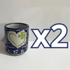 TAZA RECTA ESTANDAR FONDO TRADICIONAL MIK AZUL COBALTO TREBOL CORAZON