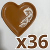 PLATO DE CORAZON 16 CM FONDO CAFE DECORADO ESQUINA BLANCO
