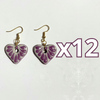 ARETES CORAZON PLANO CERRADO FONDO TRADICIONAL DECORADO MORADO