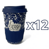 TERMO PERSONALIZADO 15 CM SIN ASA FONDO TRADICIONAL MIK AZUL COBALTO NOMBRE PLATA
