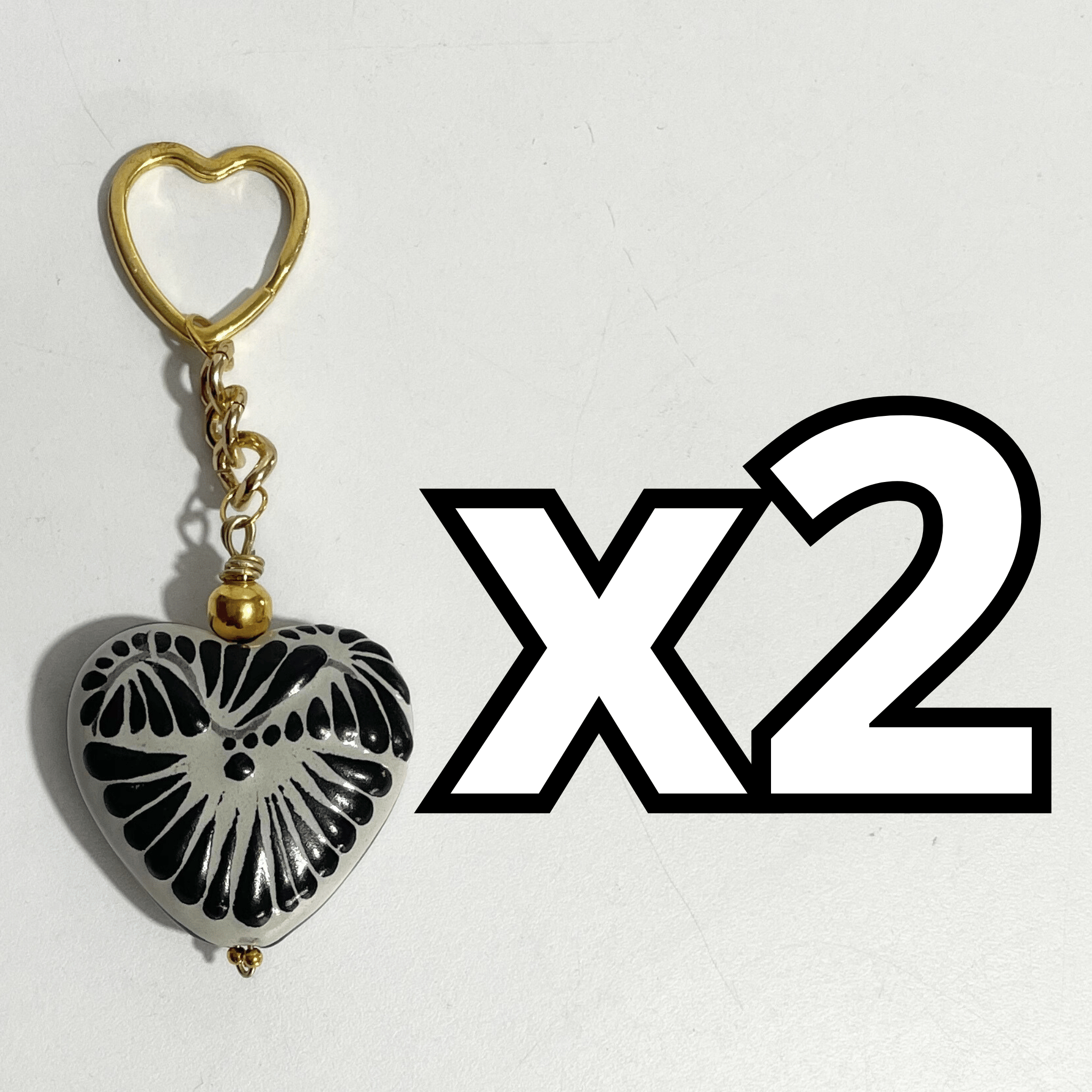 LLAVERO CORAZON 5 CM TRIDIMENSIONAL FONDO TRADICIONAL CENEFA NEGRO