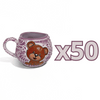 TAZA FORMA CORAZON CHOCOLATERA GRANDE FONDO LILA MIK MORADO OSITO COMPLETO