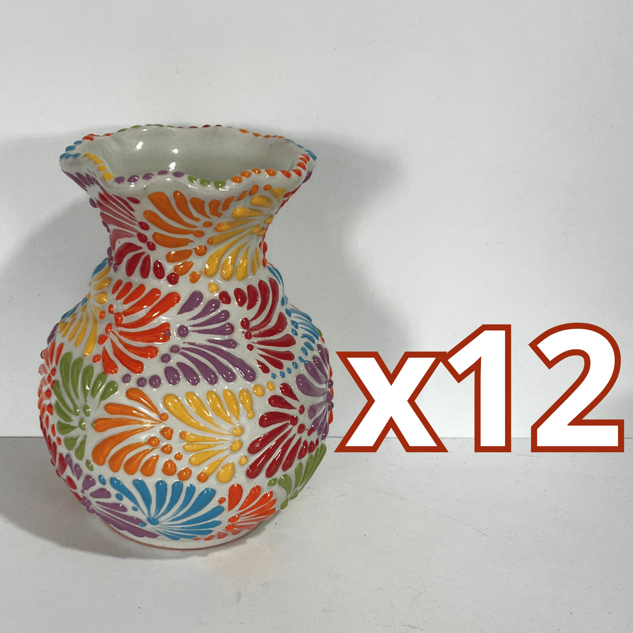 FLORERO ONDAS 15 CM FONDO TRADICIONAL MIK MULTICOLOR
