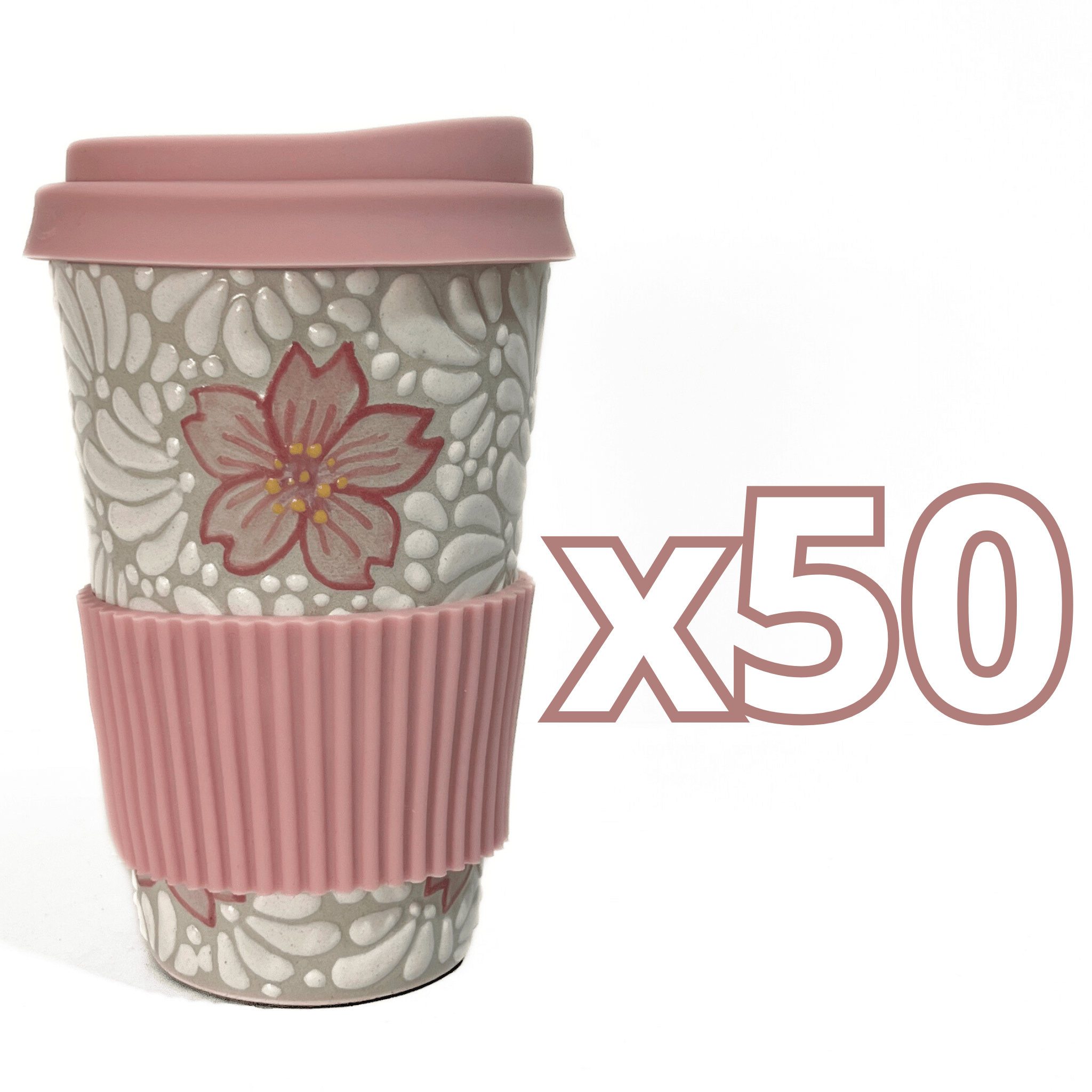 TERMO 15 CM SIN ASA FONDO TRADICIONAL MIK BLANCO FLORES DE CEREZO ROSA