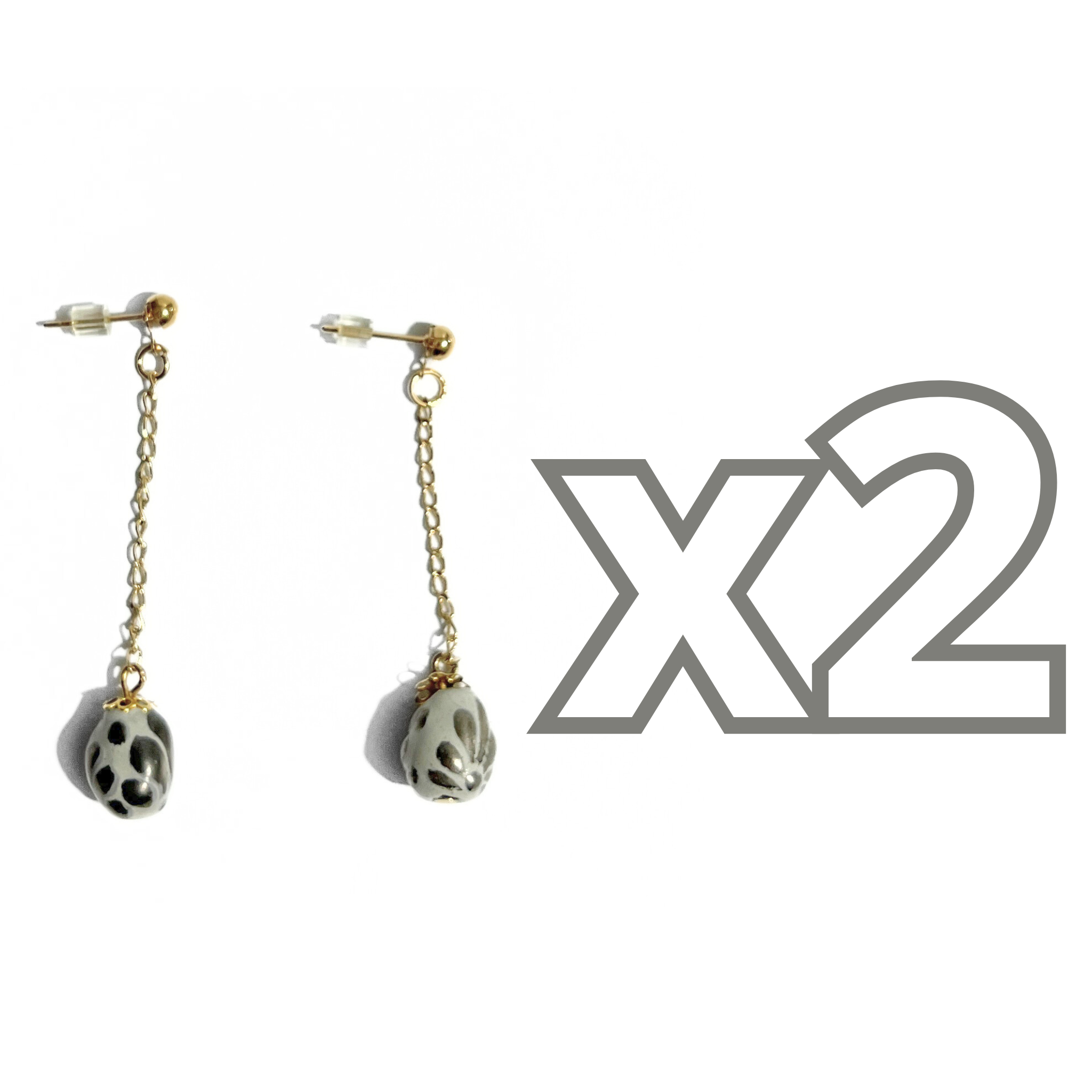 ARETES CADENITA GOTA TRIDIMENSIONAL FONDO TRADICIONAL DESTELLOS DE PLATA