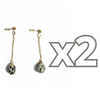 ARETES CADENITA GOTA TRIDIMENSIONAL FONDO TRADICIONAL DESTELLOS DE PLATA