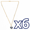 COLLAR CORAZON TRIDIMENSIONAL FONDO TRADICIONAL DECORADO AZUL COBALTO CADENA DORADA