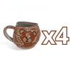TAZA FORMA CORAZON CHOCOLATERA GRANDE FONDO TRADICIONAL MIK TERRACOTA OSITO COMPLETO