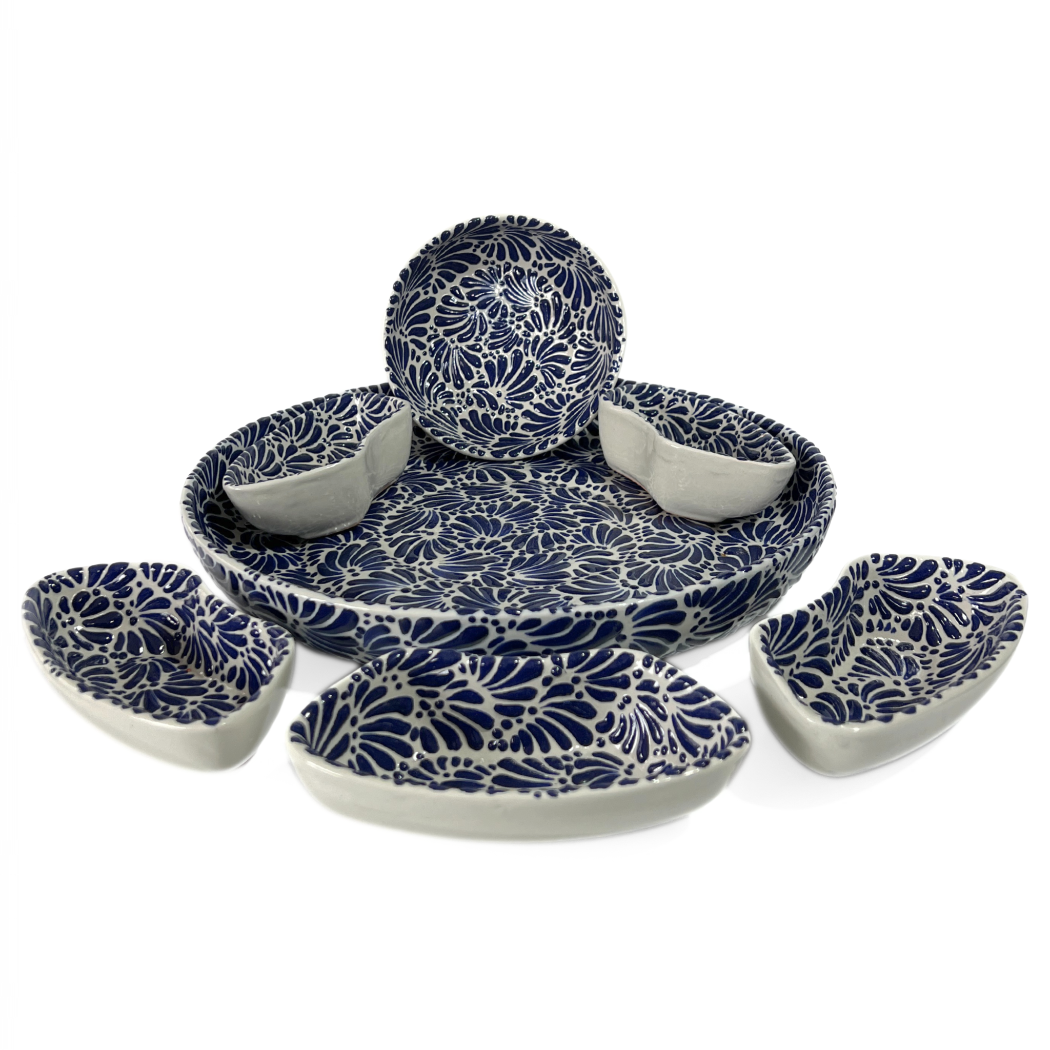BOTANERO REDONDO GRANDE DE 7 PIEZAS FONDO TRADICIONAL MIK AZUL COBALTO