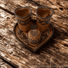 SET TEQUILERO CORAZON 4 PIEZAS FONDO CAFE MIK CENEFA CAFE CHOCOLATE