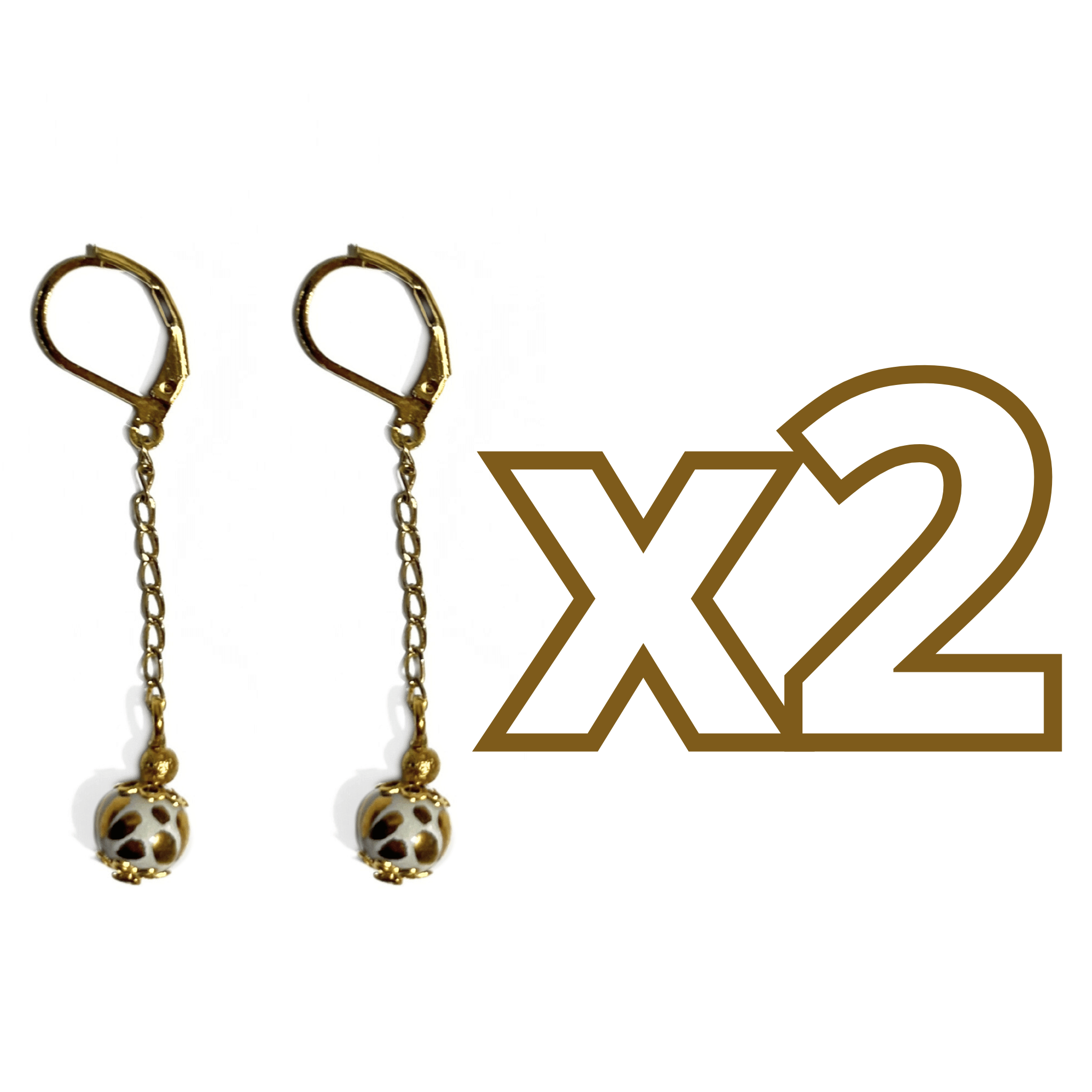 ARETES CADENITA ESFERA FONDO TRADICIONAL DESTELLOS DE ORO