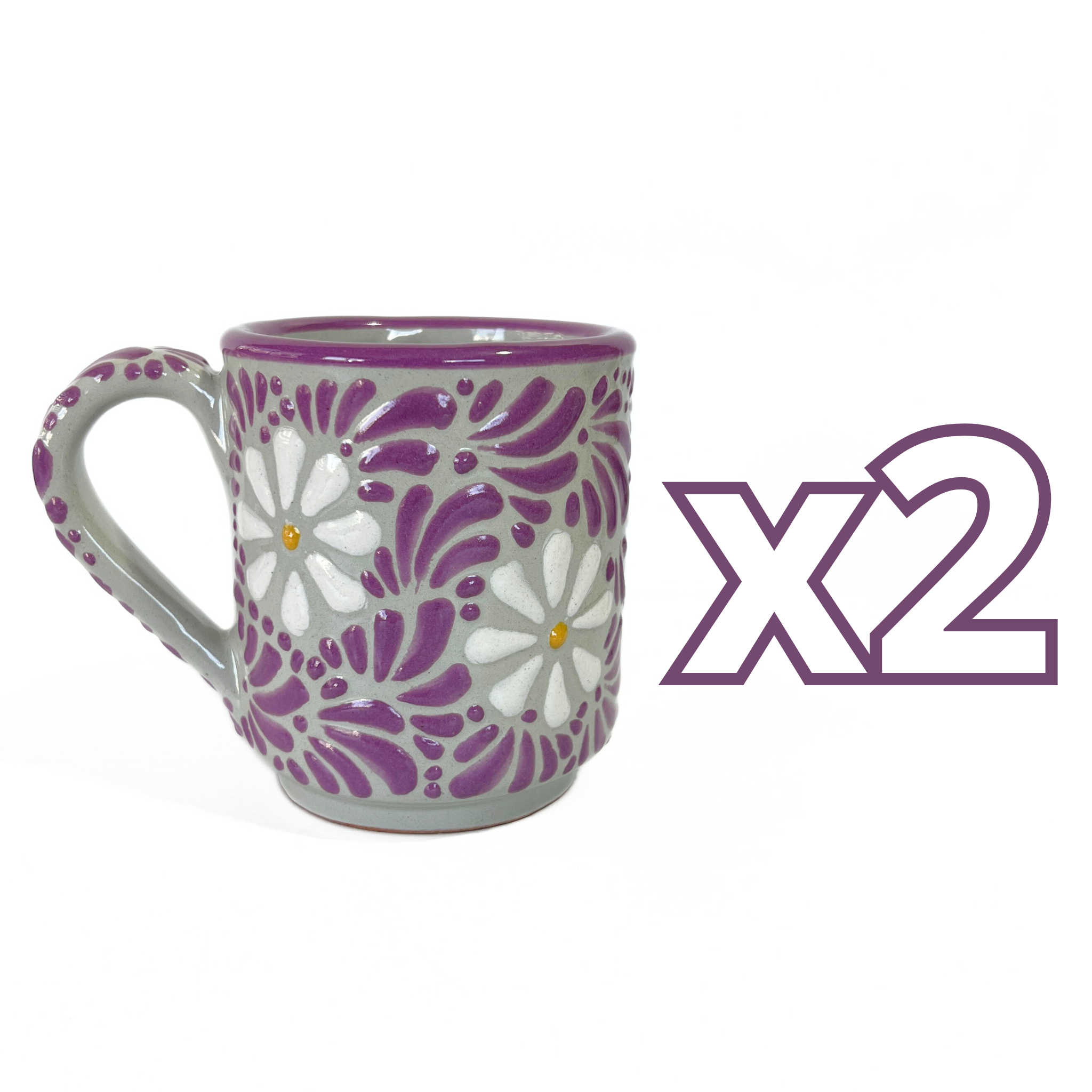 TAZA RECTA ESTANDAR FONDO TRADICIONAL MIK MORADO MARGARITAS