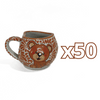 TAZA FORMA CORAZON CHOCOLATERA GRANDE FONDO TRADICIONAL MIK TERRACOTA OSITO COMPLETO