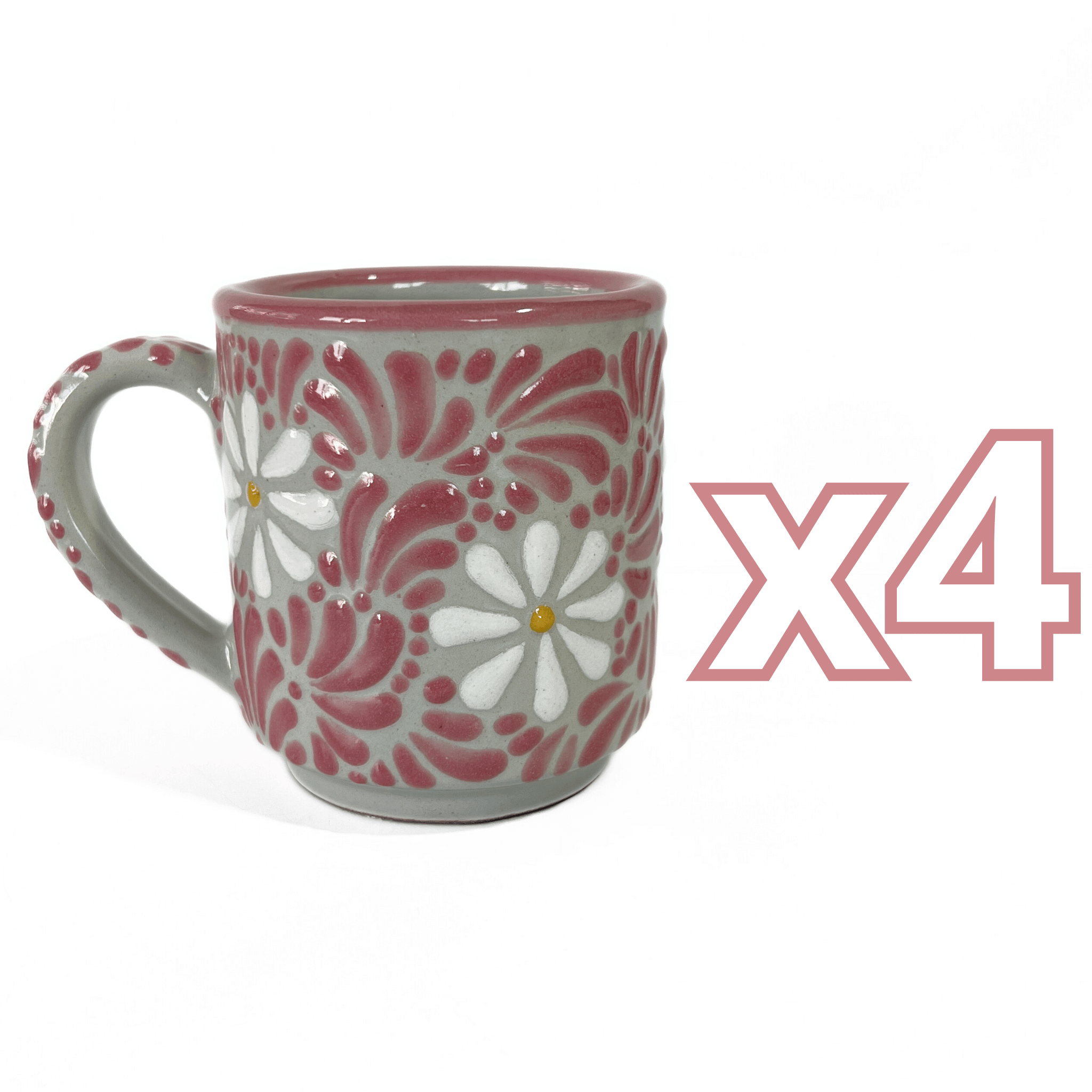TAZA RECTA ESTANDAR FONDO TRADICIONAL MIK ROSA MARGARITAS