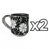TAZA RECTA ESTANDAR FONDO TRADICIONAL MIK NEGRO MARGARITAS