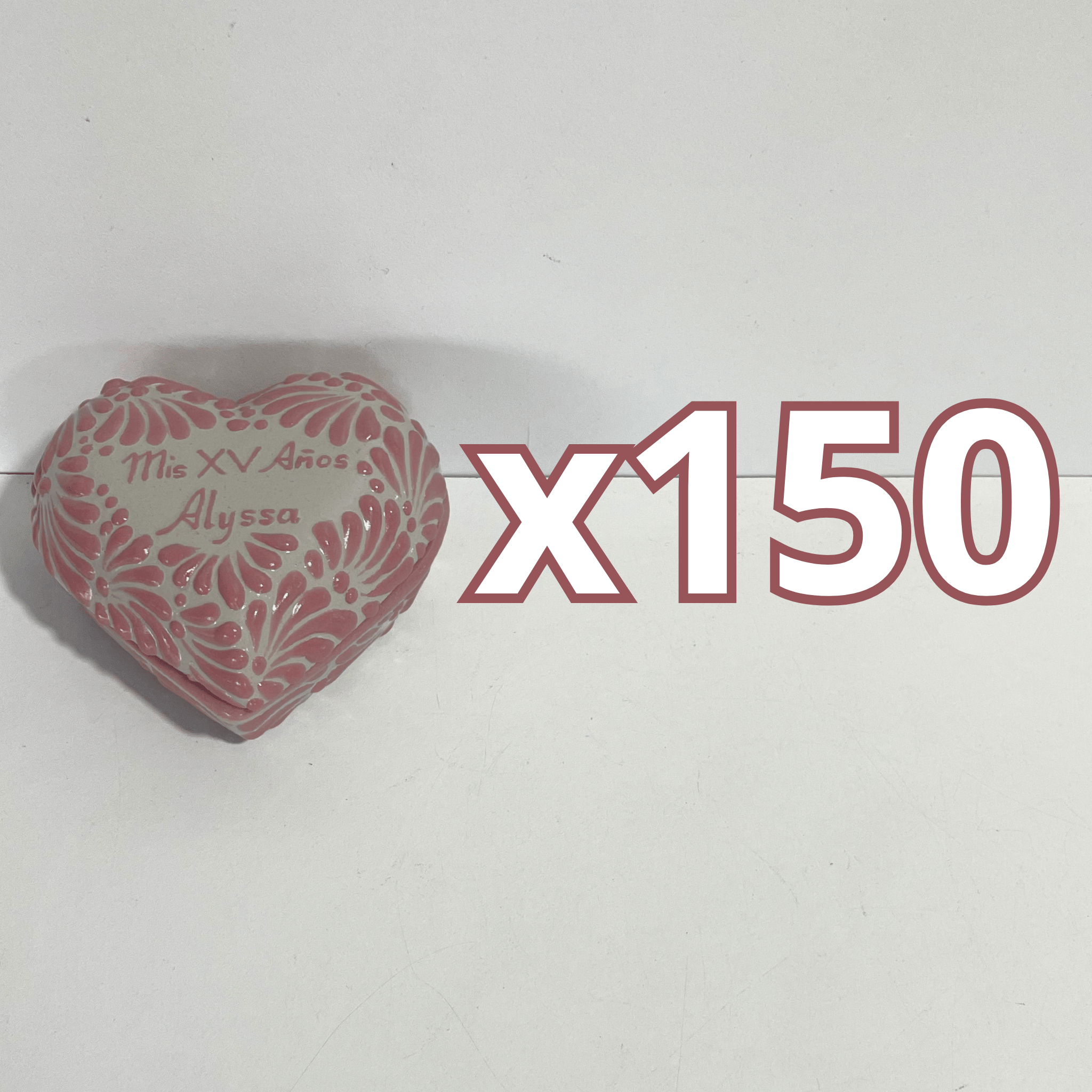ALHAJERO GRANDE 16 CARACTERES FORMA DE CORAZON FONDO TRADICIONAL MIK ROSA