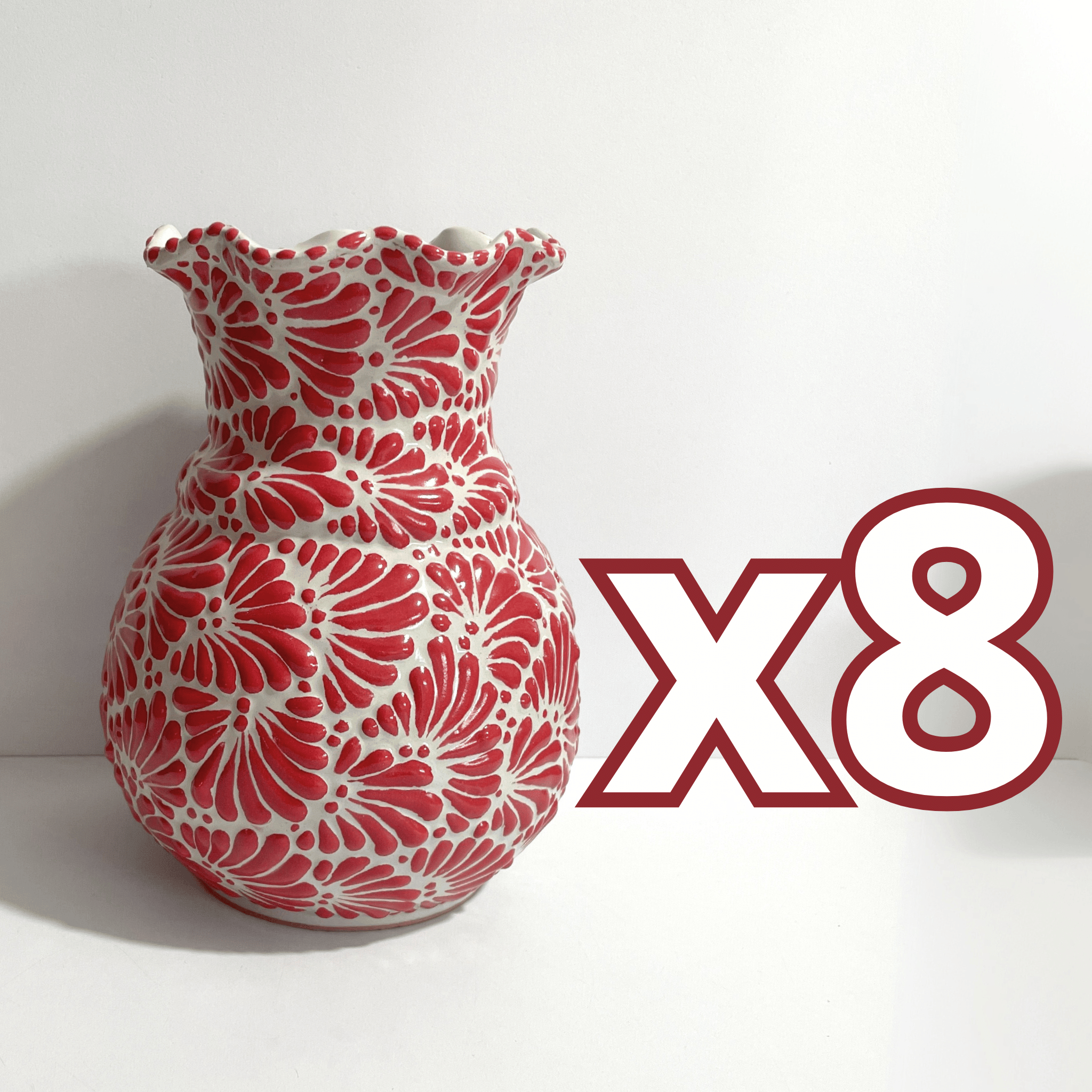 FLORERO ONDAS 20 CM FONDO TRADICIONAL MIK ROJO
